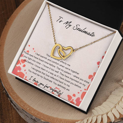 To My Soulmate Interlocking Hearts Necklace