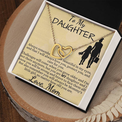 To My Beautiful Daughter - Interlocking Hearts Necklace