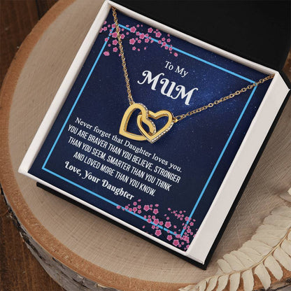 To My Mum- Mother'S Day Interlocking Necklace Interlocking Hearts Necklace