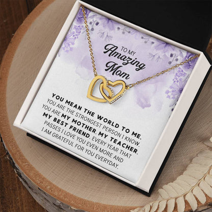 Mothers Day Necklace Gift For Mom From Daughter Mother Of Groom Gift From Son Presents For Mom Birthday Minimalistic Jewelry For Mom Interlocking Hearts Necklace