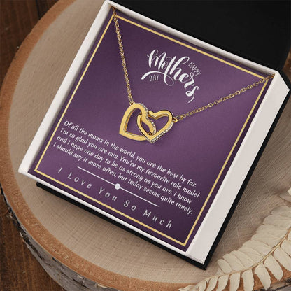 Mother'S Day - I'M So Glad You Are Min Interlocking Hearts Necklace