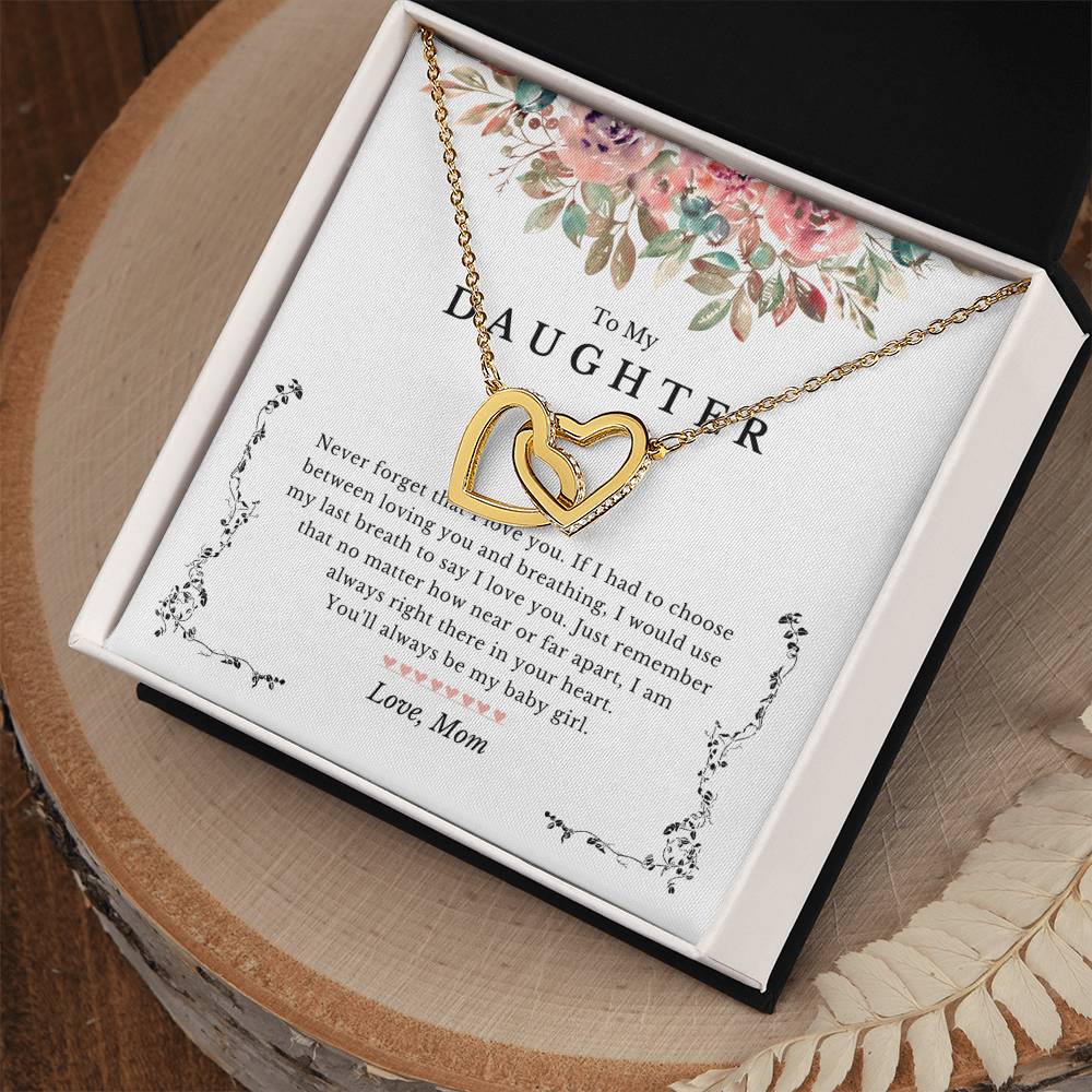 Last Breath Mother Daughter Necklace Gift Interlocking Hearts Necklace