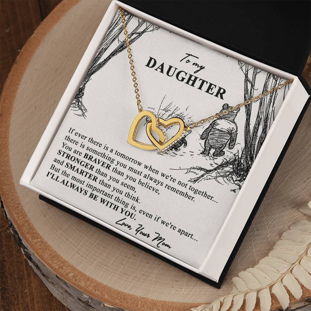 To My Daughter I Wish Yoto Face Challenges I Love You Love Your Mom Mother Day Gift For Daughter From Mom Necklessu The Strength Interlocking Hearts Necklace