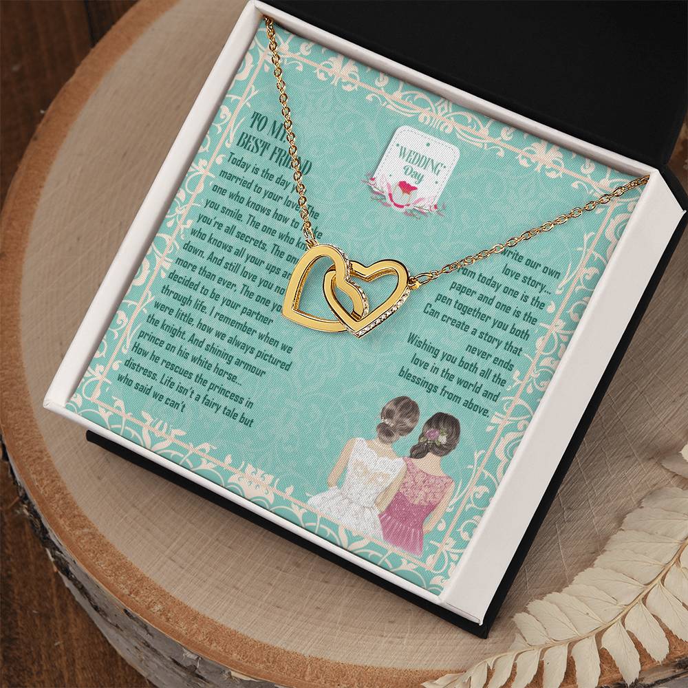 Wedding Gift - To My Best Friend Interlocking Hearts Necklace