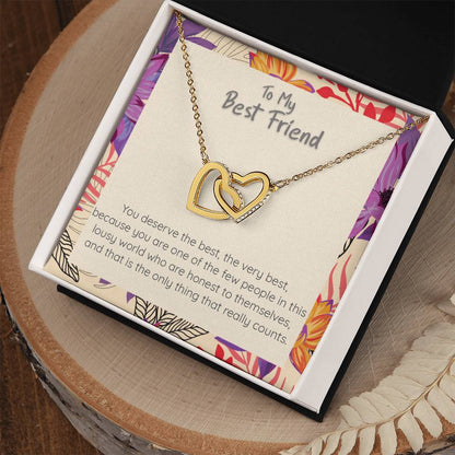 Best Friend Frida Kahlo Quote Inspirational Cz Necklace Interlocking Hearts Necklace
