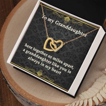 Granddaughter And Nana Bond Necklace - Eudora Collection Interlocking Hearts Necklace