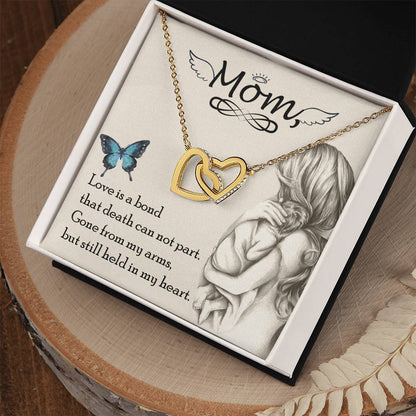 Mom Gone From My Arms - Interlocking Heart Necklace Interlocking Hearts Necklace