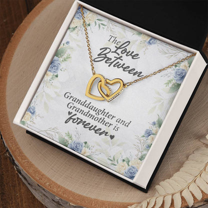 The Love Between Granddaughter And Grandmother Is Forever Interlocking Hearts Necklace