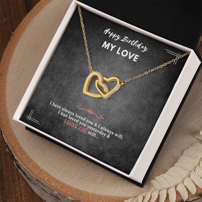 Birthday Necklace Interlocking Hearts Necklace