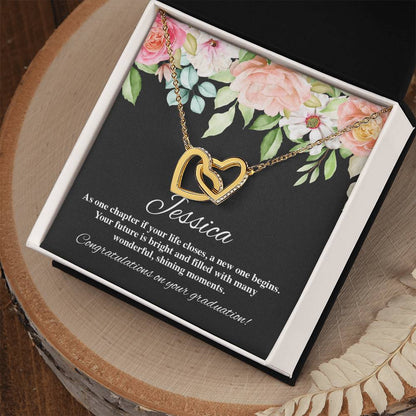 On Your Graduation Necklace Interlocking Hearts Necklace