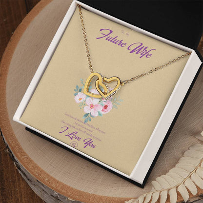 To My Future Wife - Birthday Gift For Fiancee - Perfect Us Gift Interlocking Hearts Necklace