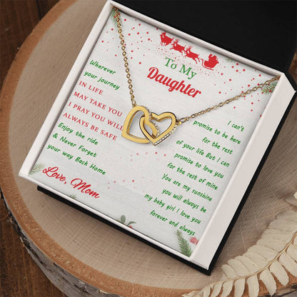 Gift For Daughter - Journey Rest Of Mine Interlocking Hearts Necklace