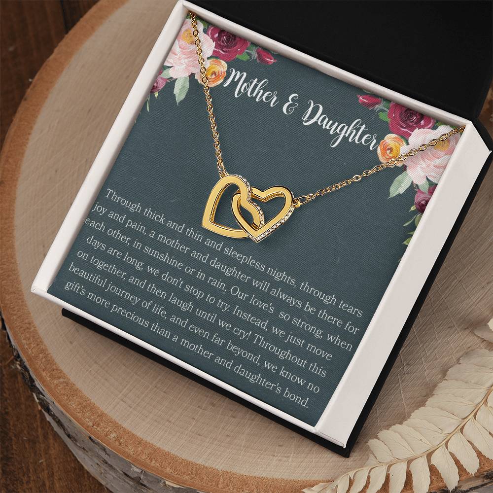 Mother & Daughter Necklace Interlocking Hearts Necklace