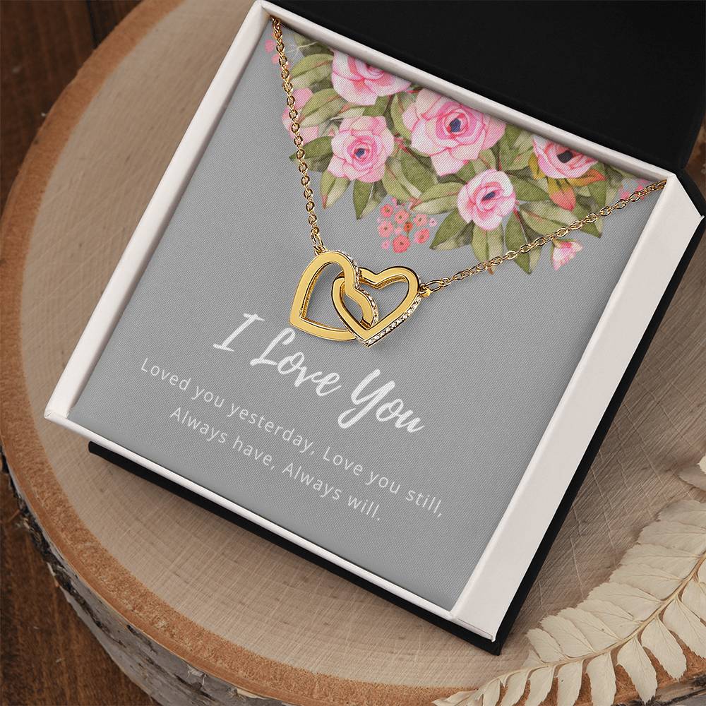 I Love You Interlocking Heart Necklace Interlocking Hearts Necklace