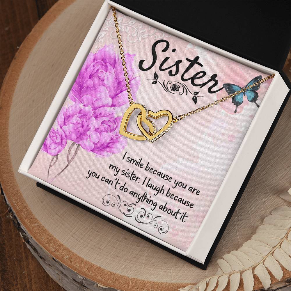 Perfect Gift For Sister Interlocking Hearts Necklace