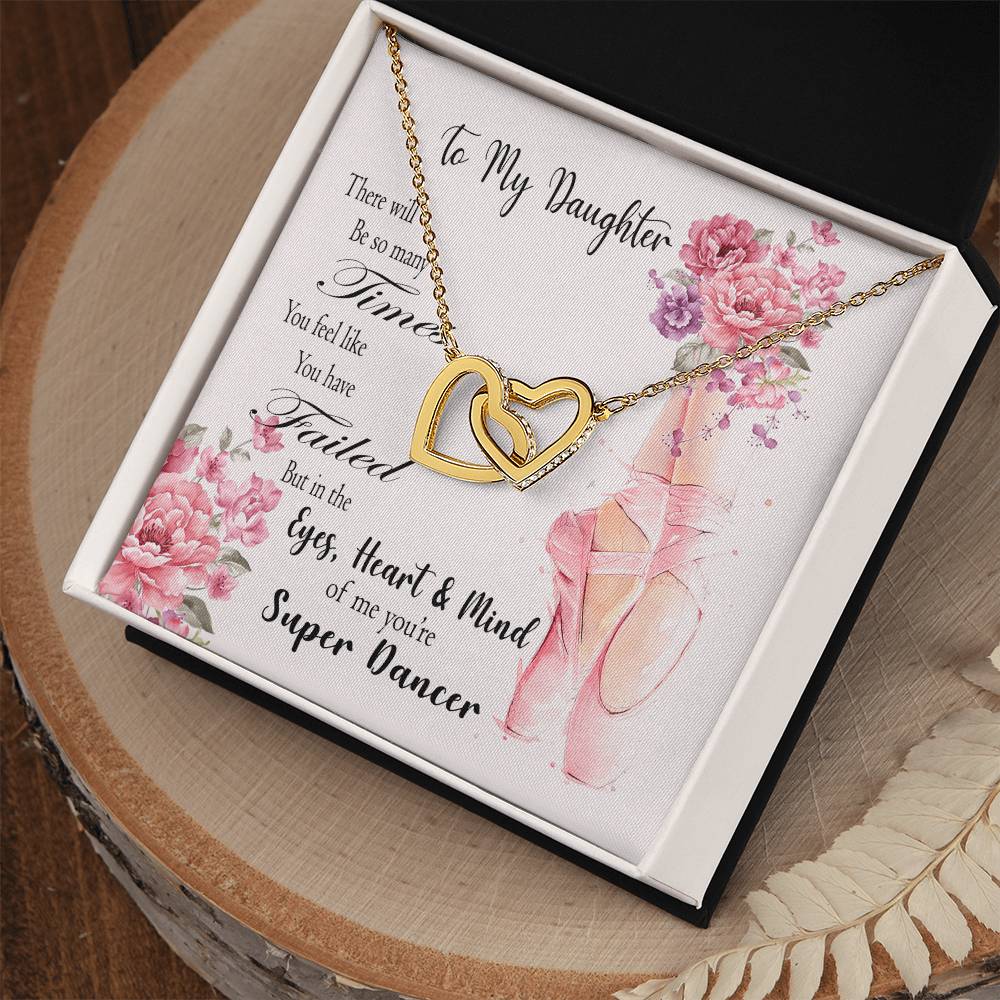 Ballet Daughter Gift From Mom Necklace For Daughter Gift For Dancer From Mom Interlocking Hearts Necklace