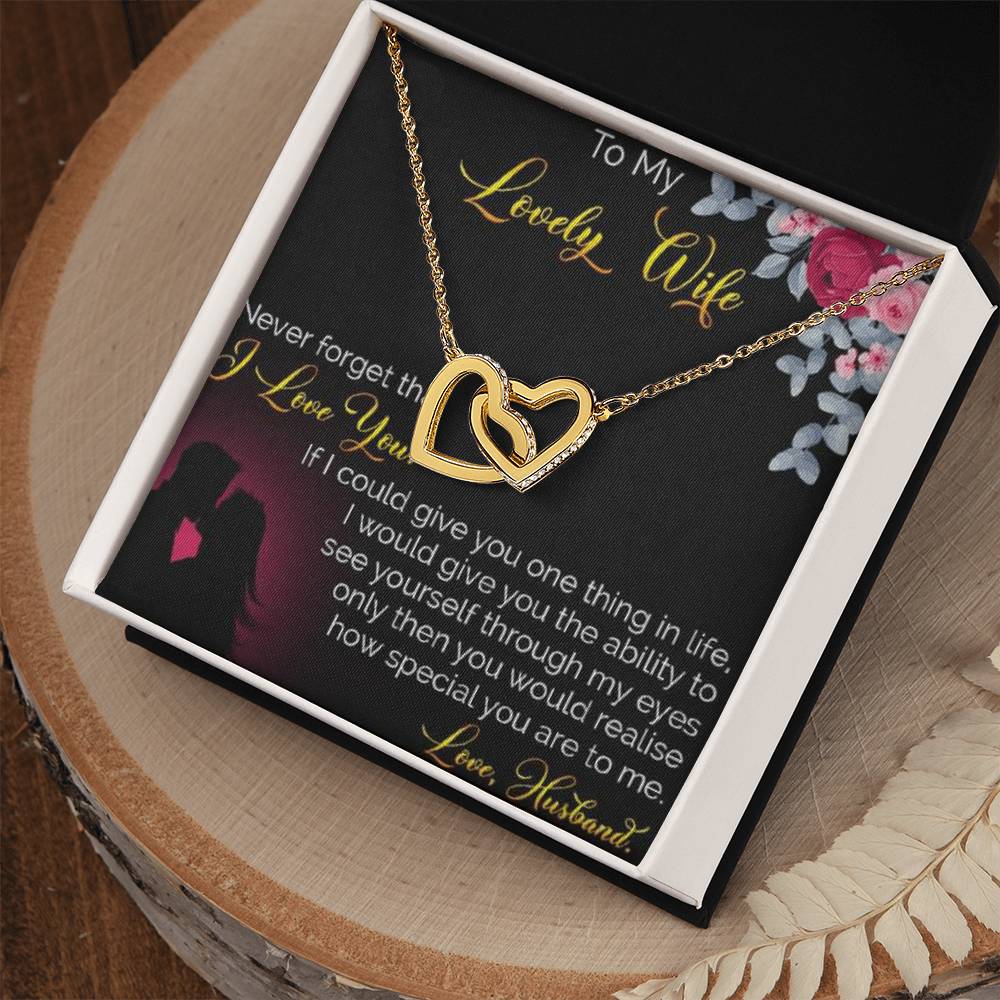 To My Lovely Wife Interlocking Hearts Necklace