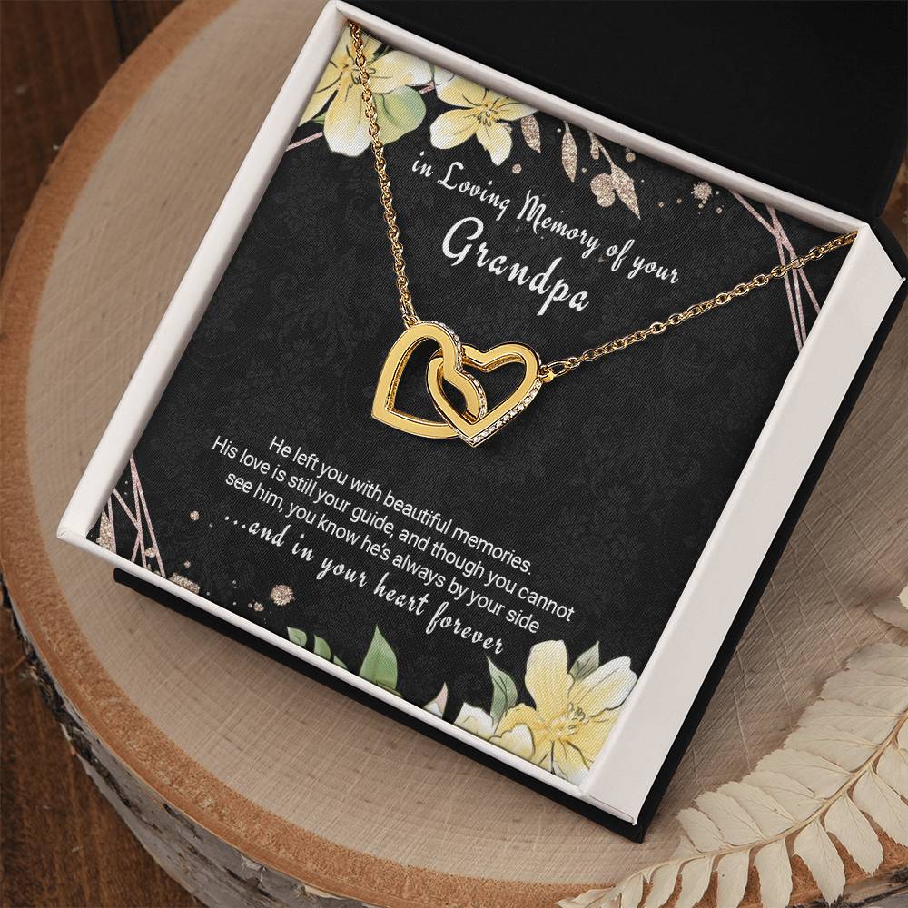 Loss Of Grandfather Gift Grief Gift In Memory Of Grandpa Twin Hearts Necklace Interlocking Hearts Necklace