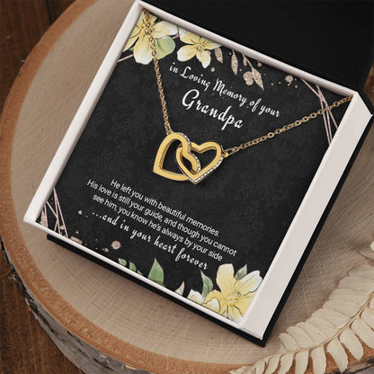 Loss Of Grandfather Gift Grief Gift In Memory Of Grandpa Twin Hearts Necklace Interlocking Hearts Necklace