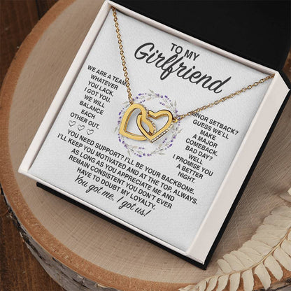 Gf005 Interlocking Hearts Necklace Gift For Girlfriend