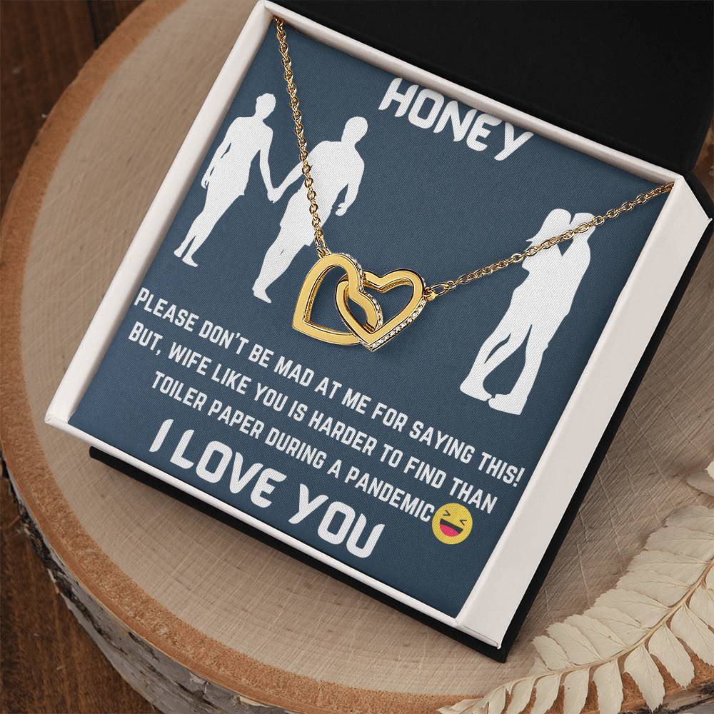 Gift For Wife Interlocking Hearts Necklace