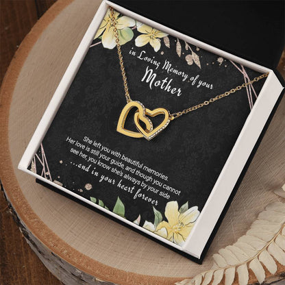 Loss Of Mother Gift Remembrance Necklace Twin Hearts Mom Bereavement Gift Interlocking Hearts Necklace
