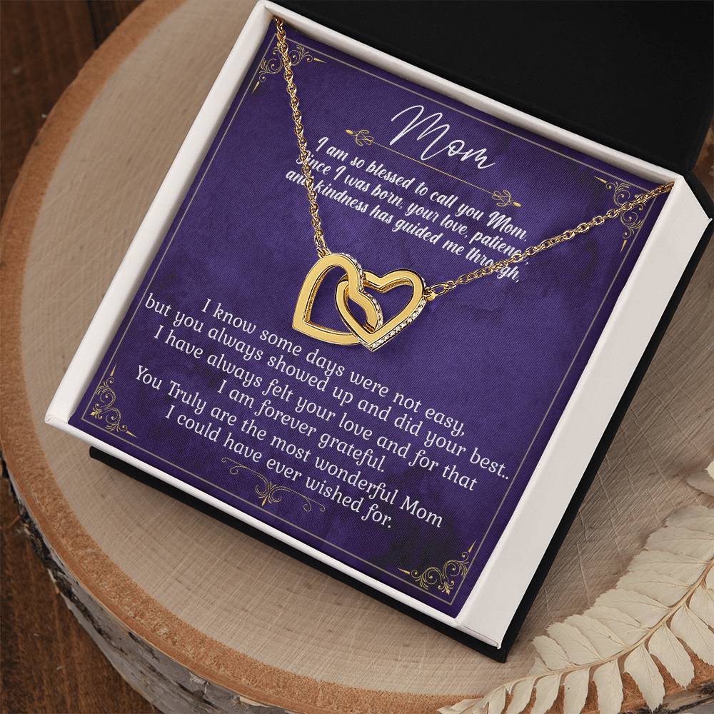 Mom I Am So Blessed Limited Edition Interlocking Hearts Necklace