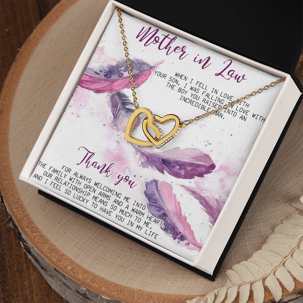 Mother In Law Necklace Gift Mother In Law Birthday Wedding Gift Interlocking Hearts Necklace For Mother In Law Mother Of The Groom Gift