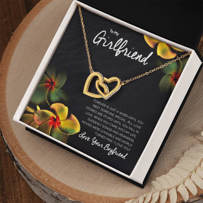 Girlfriend Interlocking Hearts Romantic Necklace Gift For Valentine'S Day Interlocking Hearts Necklace