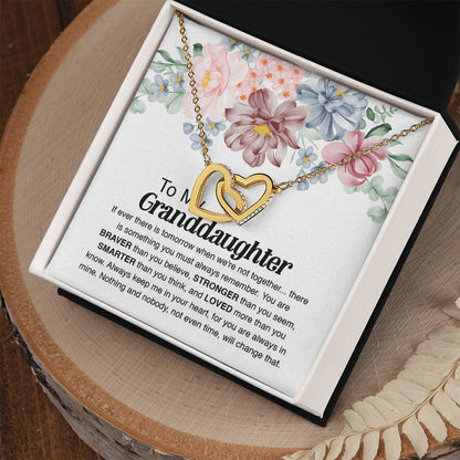 To My Granddaughter - Always Remember Interlocking Hearts Necklace