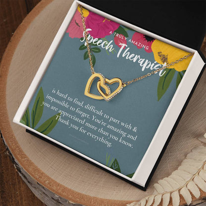 Speech Therapist Gift Amazing Speech Therapist Gift Necklace Language Pathologist Gift For Speech Pathologist Interlocking Hearts Necklace