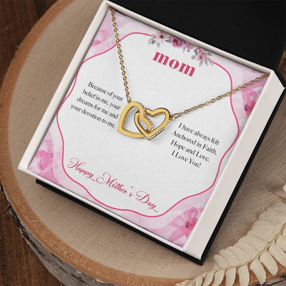 To My Mom Devotion Love You Always Interlocking Hearts Necklace