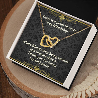 Interlocking Hearts Necklace - Eudora Collection - Soul Sisters Bond Necklace