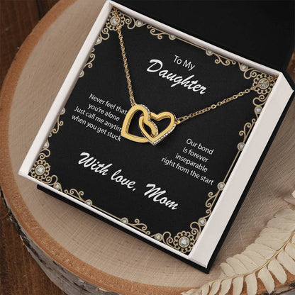 Necklace For Daughter To Call Mom When Stuck Interlocking Hearts Necklace