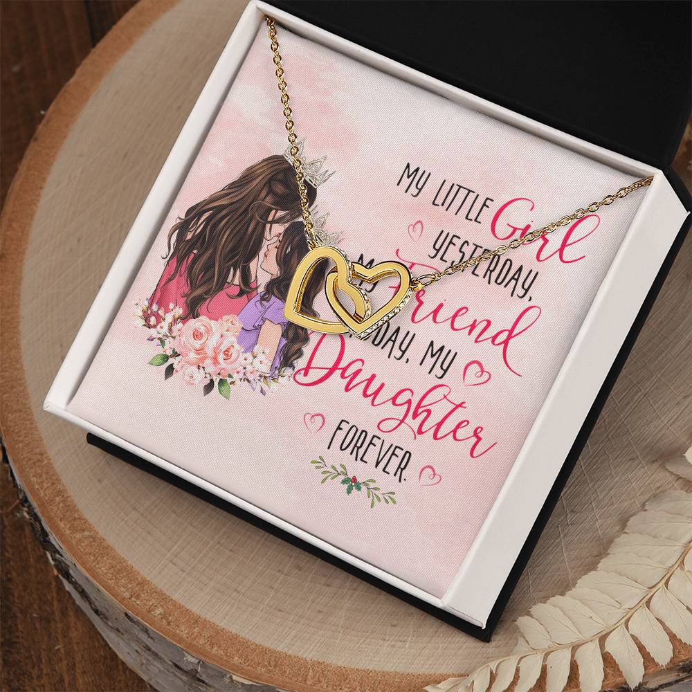 Mom And Daughter Interlocking Hearts Necklace