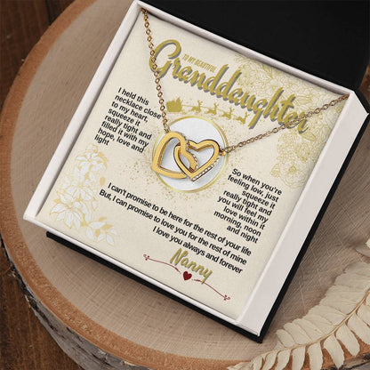 To My Granddaughter - Nanny Loves You Always & Forever - Necklace Interlocking Hearts Necklace
