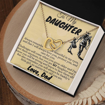 To My Lovely Daughter - Interlocking Hearts Necklace