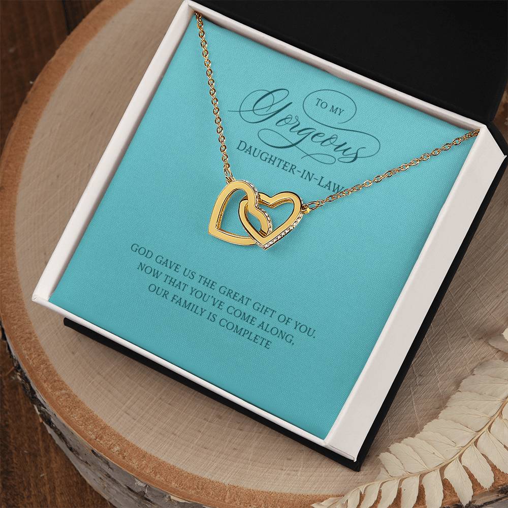 Daughter-In-Law Gift On Wedding Day Future Daughter In Law Wedding Gift For Bride From Mother Or Father In Law Interlocking Hearts Necklace