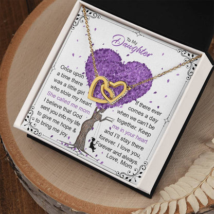 To My Daughter Interlocking Hearts Necklace