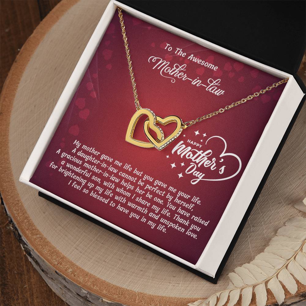 Interlocked Heart Neckless - For Mother In Law Interlocking Hearts Necklace
