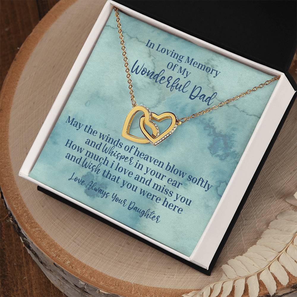My Wonderful Dad - Interlocking Hearts Necklace - Love Daughter