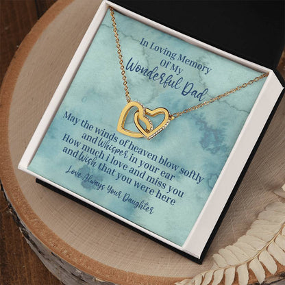 My Wonderful Dad - Interlocking Hearts Necklace - Love Daughter