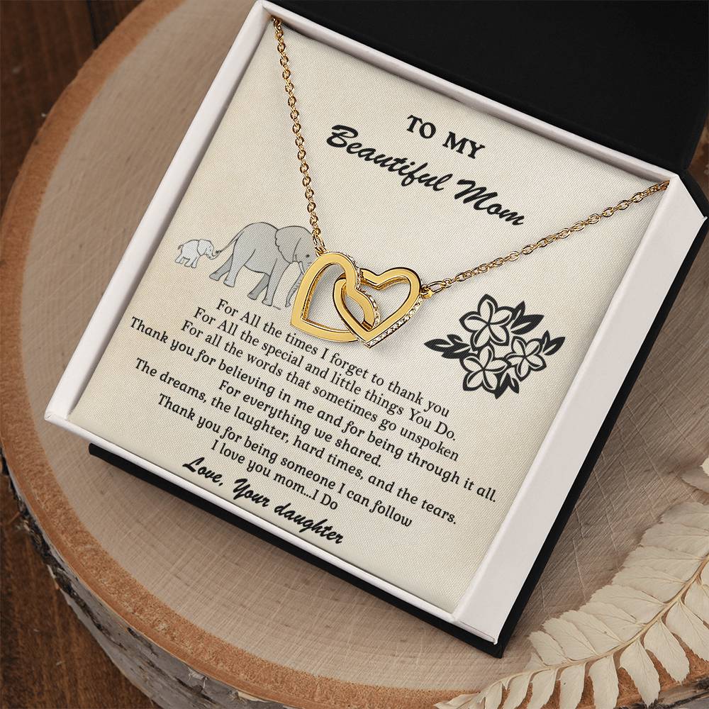 Gift For Mom - Someone I Can Follow - Interlocking Interlocking Hearts Necklace