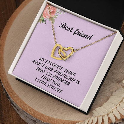 To My Best Friend - Interlocking Hearts - So28 Interlocking Hearts Necklace