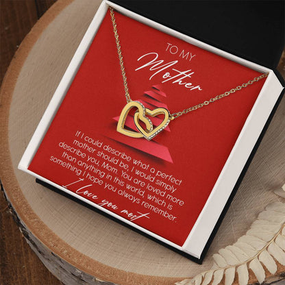 To My Mother Interlocking Hearts Necklace Message Card