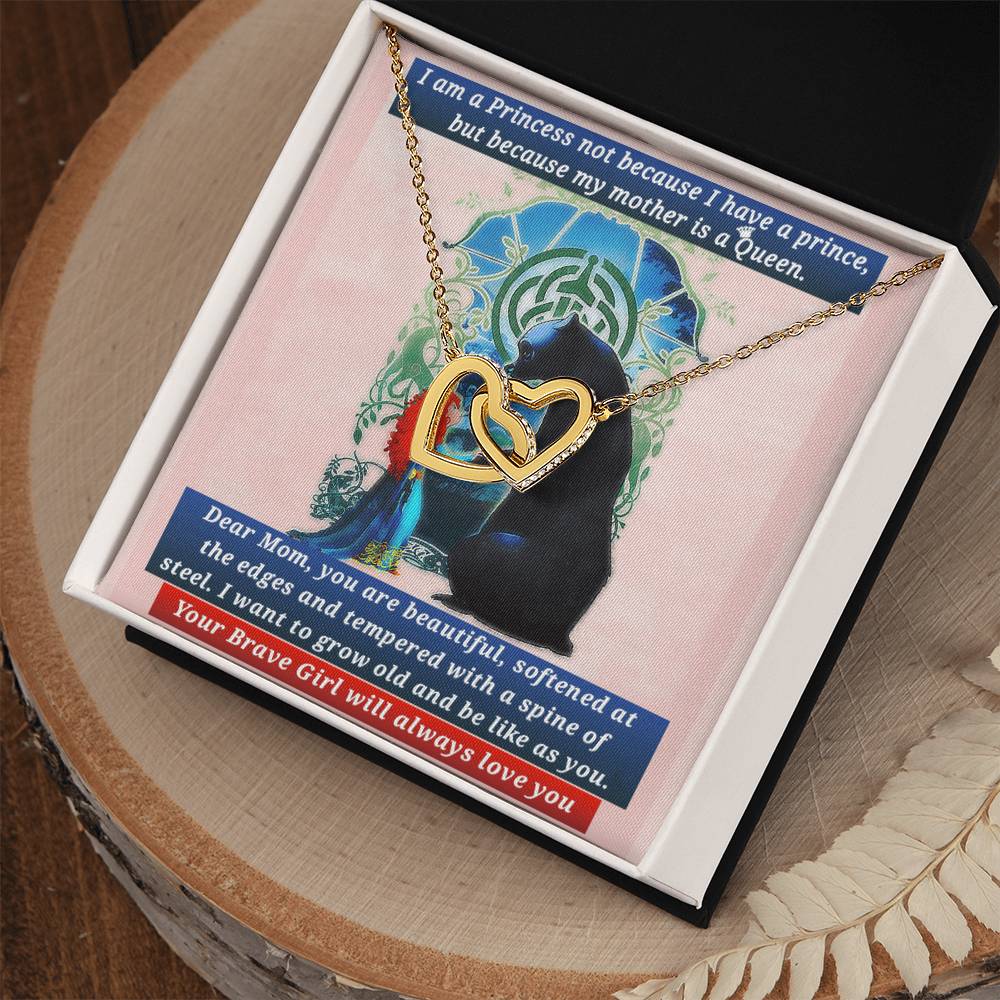 Merida Inspired Love Message To Mom Interlocking Hearts Necklace