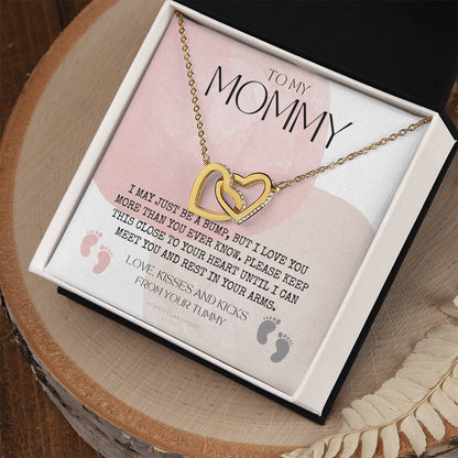 Mom To Be Necklace New Mom Necklace First Time Mom Necklace Pregnancy Gift New Mom Gift New Mommy Gift New Mom Gift Jewelry Interlocking Hearts Necklace
