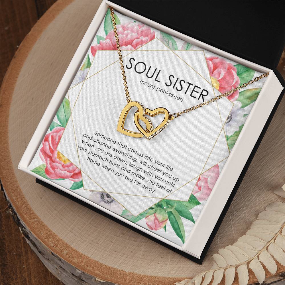 Soul Sisters Friend Necklace Interlocking Hearts Necklace