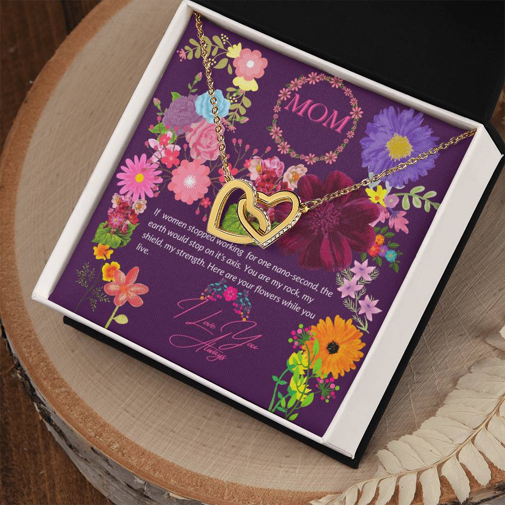 Happy Mother'S Day Locked Hearts Interlocking Hearts Necklace