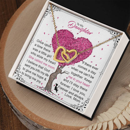 To My Daughter Interlocking Hearts Necklace
